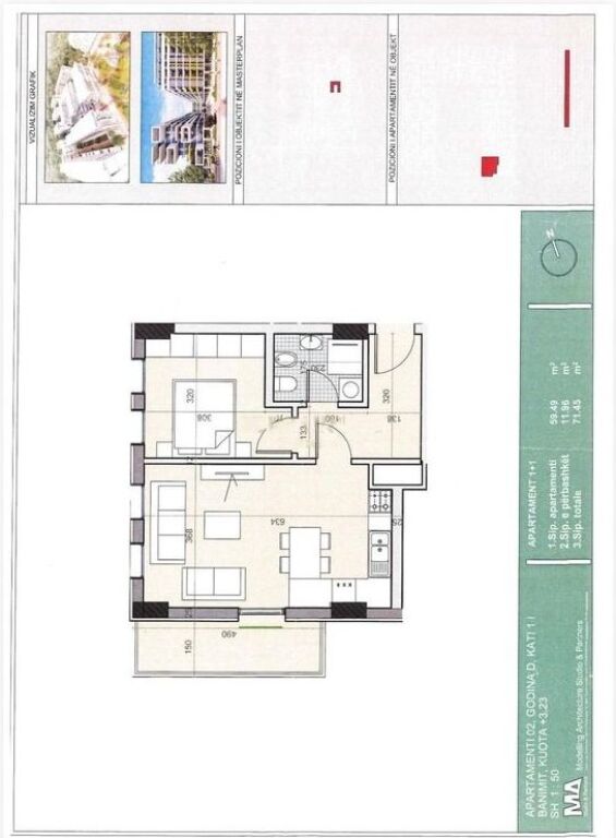 Apartament 1+1+ Post Parkimi për shitje në Univers City