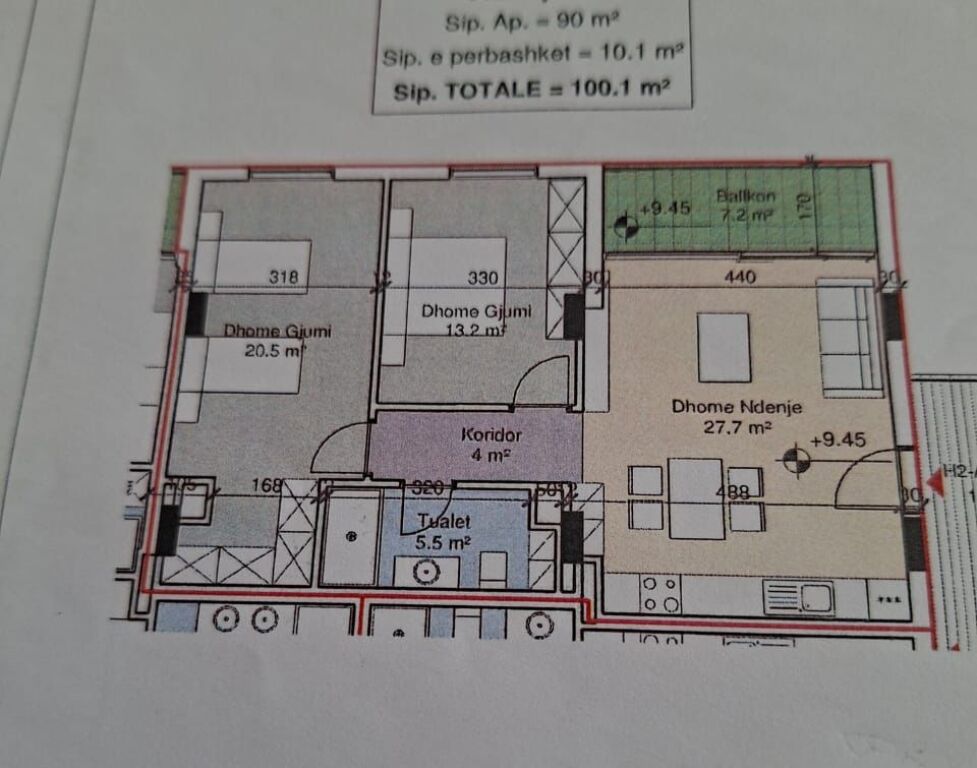 Apartament 2+1+2 ne shitje, Hamallaj