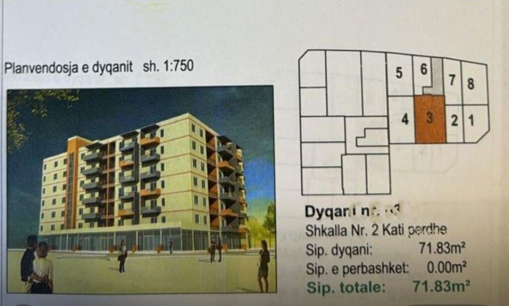 71.83 m2 AREA FRONTALE COMMERCIALE IN VENDITA NELL'AREA DI FRESKU.