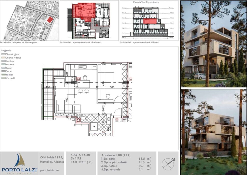 Appartamento 1+1, Porto Lalzi 2300 eur/m2