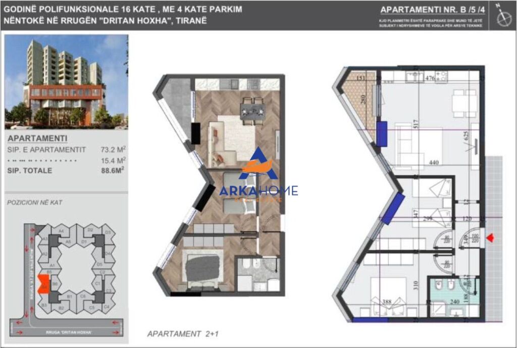 VENDESI APPARTAMENTO 2+1+BALCONE "PRESSO RESIDENZA COLONNADE, LAPRAKE" 156.000 EURO