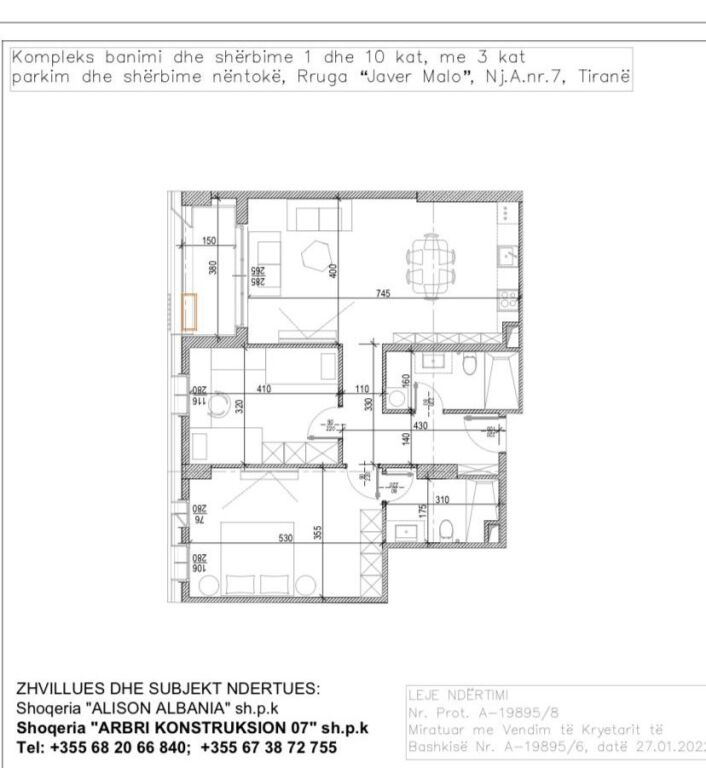 Appartamento 2+1+2 in vendita, Tirana Riverside Residences