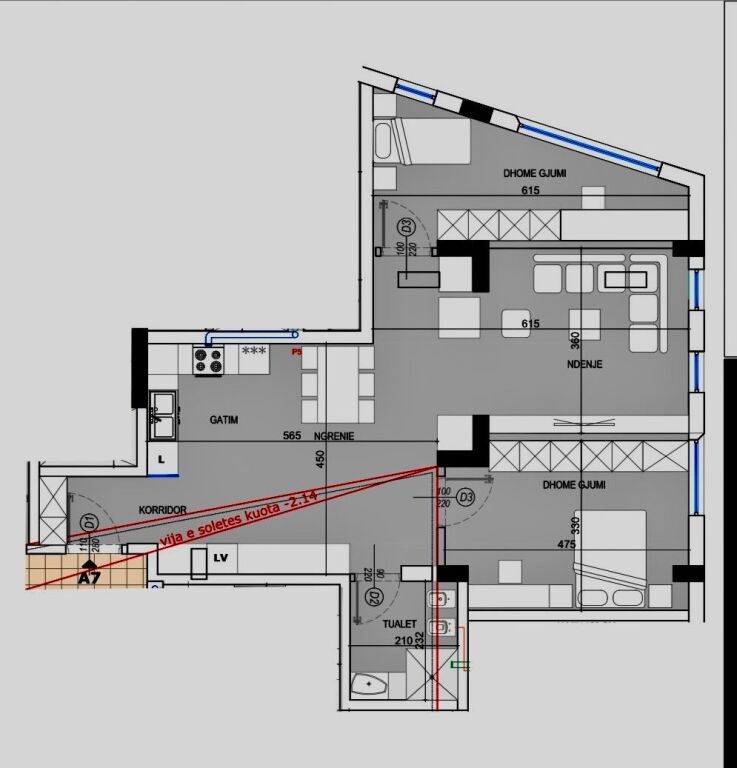 Apartament 2+1 për Shitje