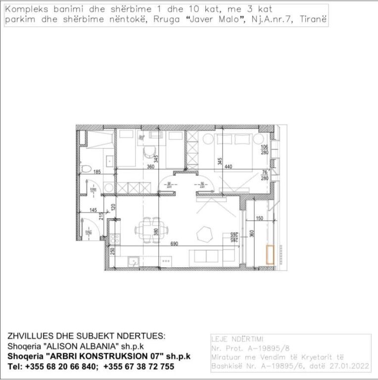 Appartamento 2+1 in vendita, Tirana Riverside Residences