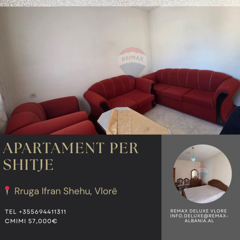 Appartamento 1+1 in Vendita – Quartiere Topana, vicino al Comune di Vlora