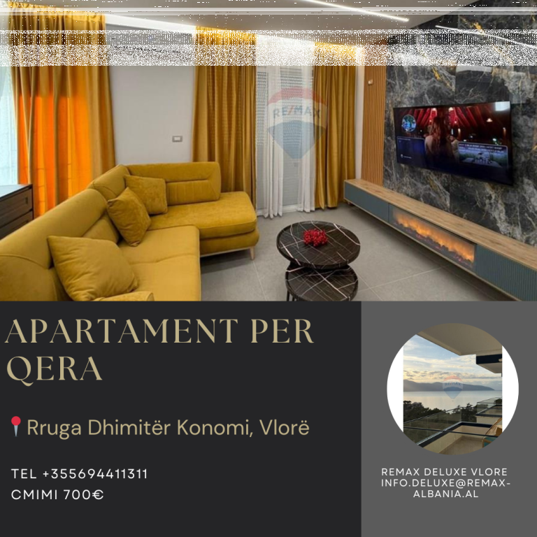Apartament 1+1 për Qira Afatgjatë – Ujë i Ftohtë, Vlorë