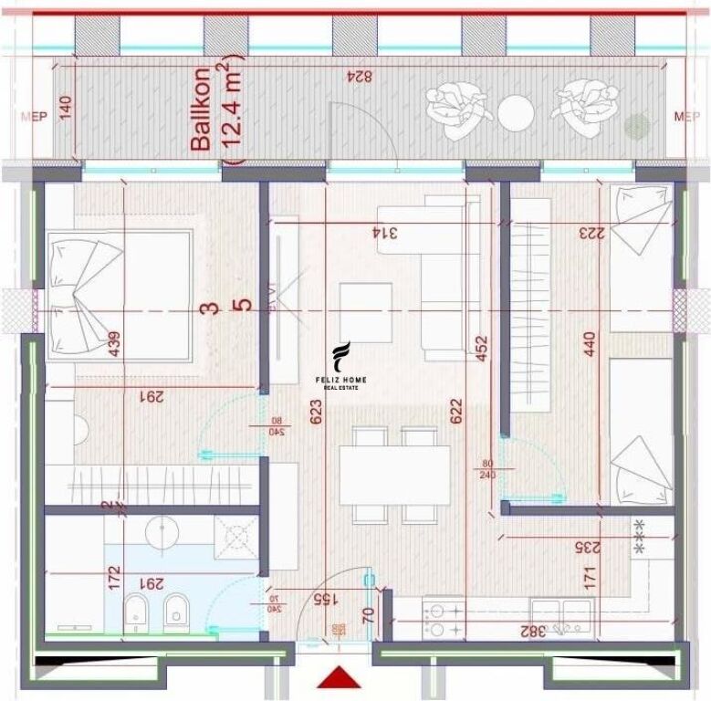 VENDESI APPARTAMENTO 2+1 ZOGU I ZI 222.000 EURO FH-64773