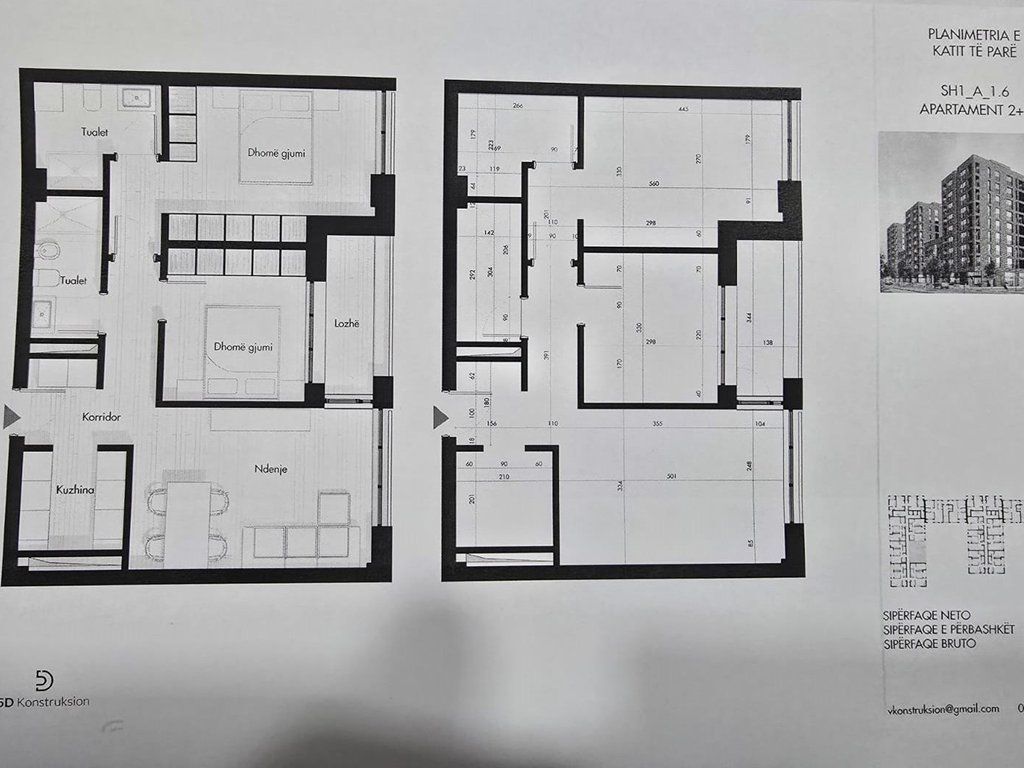 SHITET APARTAMENT 2+1+2 – Rruga Siri Kodra, Tiranë
