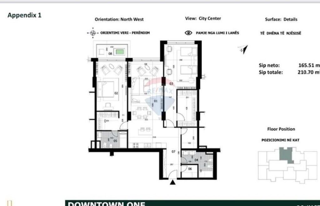 Apartment 2+1+2 for sale, George Bush Street Tirana