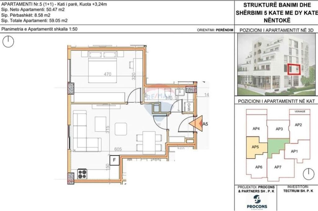 Shitet Apartament 1+1 – Liqeni i Thatë