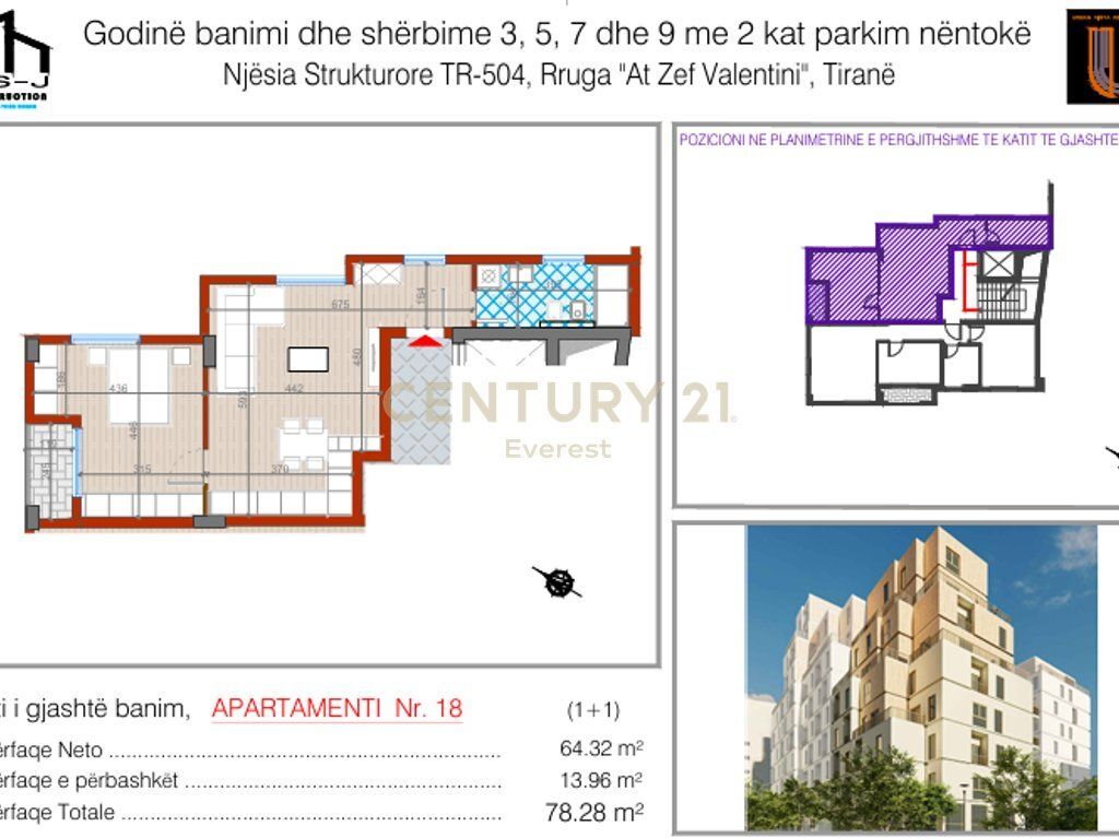 Shitet apartament 1+1 në rezidencën Urban Vista,