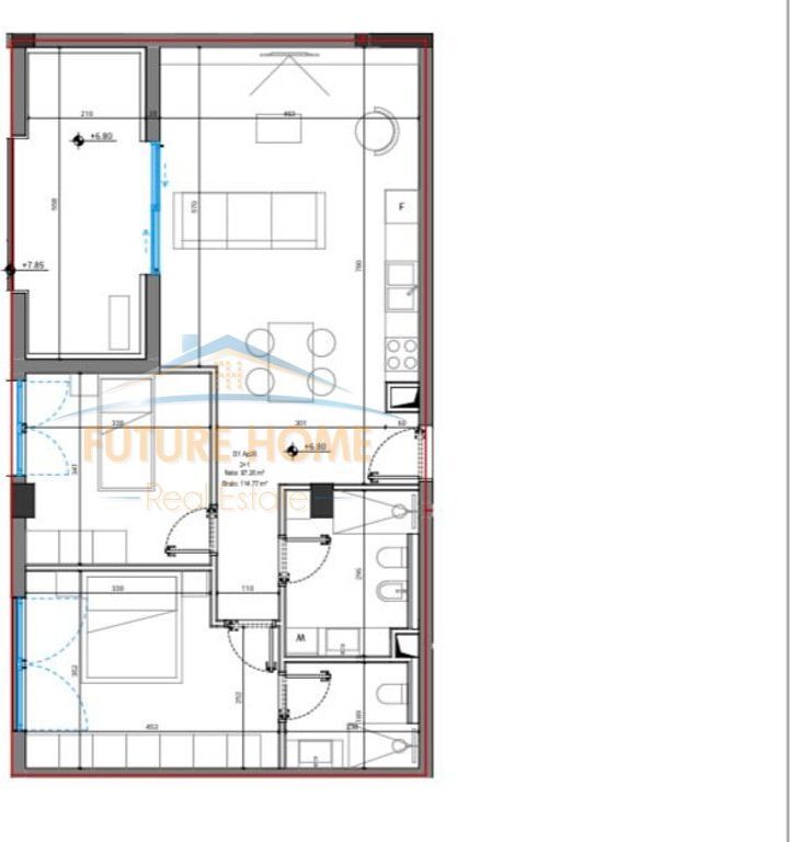 For sale, Apartment 2+1, Square Village, Santorini II