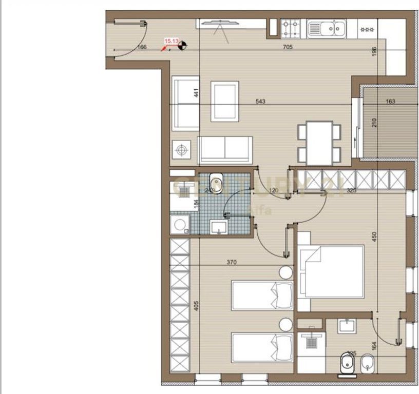 Apartment 2+1+2 bathrooms for sale at Riviera Residence, Kamez! 84,200 €