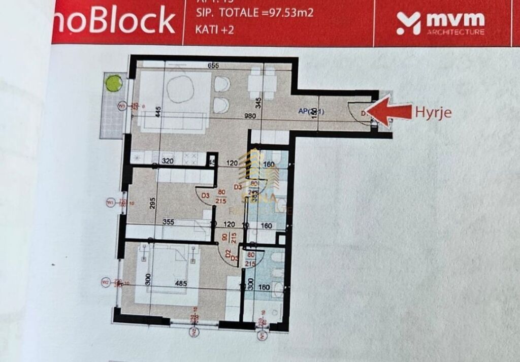 Shitet Apartament 2+1+2+Blk, Porcelan – Rezidenca KinoBlock , 15.600.000 Leke