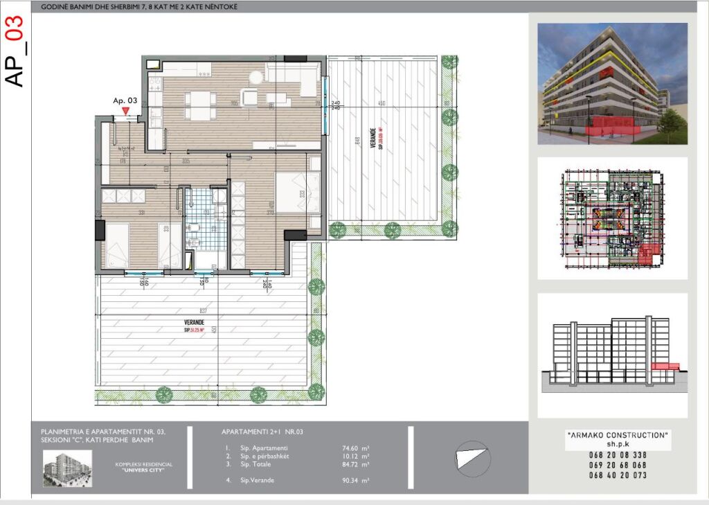 Appartamento 2+1+ Veranda Univers City in Vendita