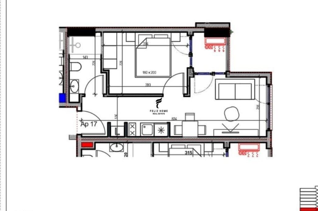 SHITET APARTAMENT 1+1 RRUGA KAVAJES 105.000EURO FH-65099