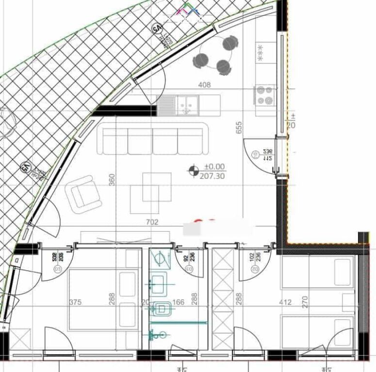 Apartment For Sale 2+1 At Residence Kodra e Diellit 2 (ID B120816) Tirana