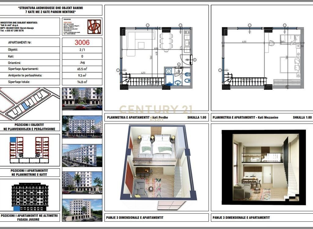 Duplex for sale in the "Blue Horizon" Residence, Qerret – Payment in Installments!