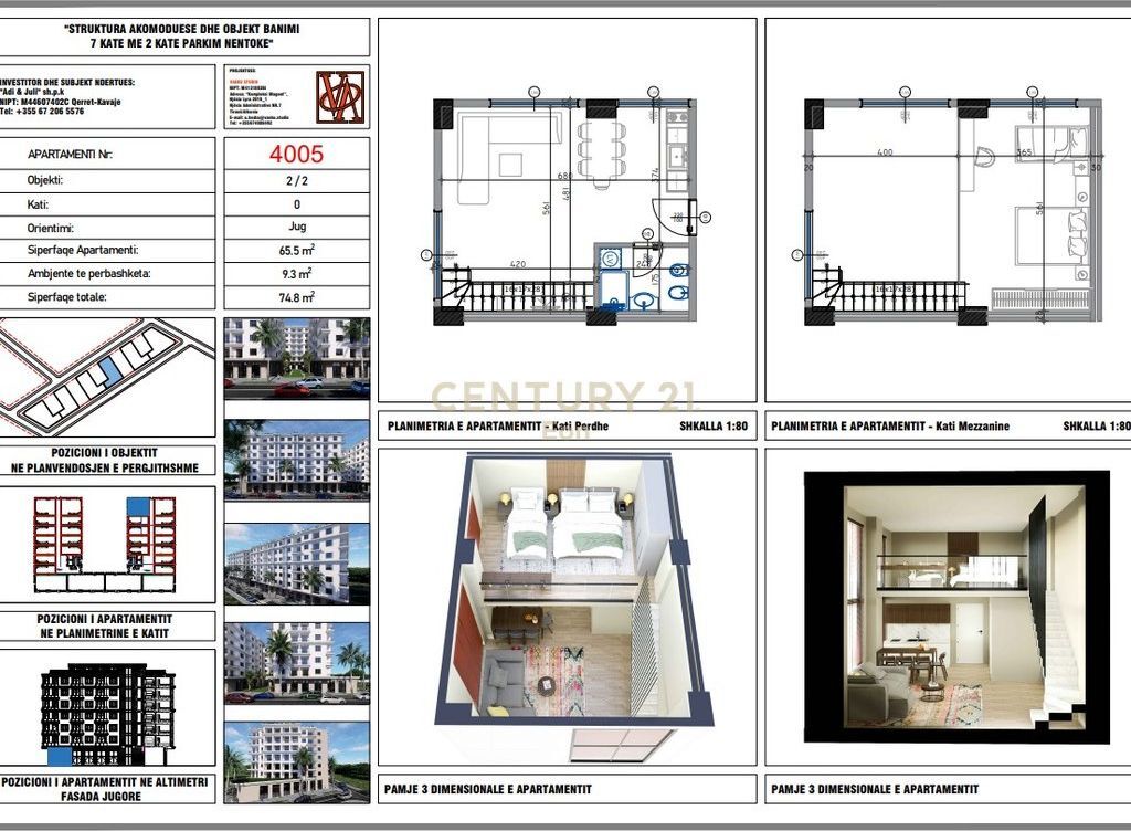 Duplex for sale in the "Blue Horizon" Residence, Qerret – Payment in Installments!