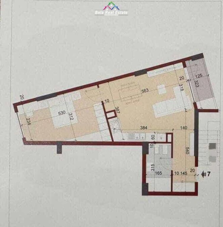 Apartment For Sale 1+1 in Kinostudio (ID B110553) Tirana