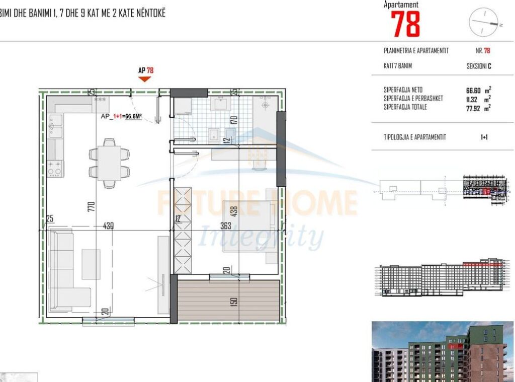 In vendita, Appartamento 1+1, Tirana View Residence, Paskuqan, Tirana.