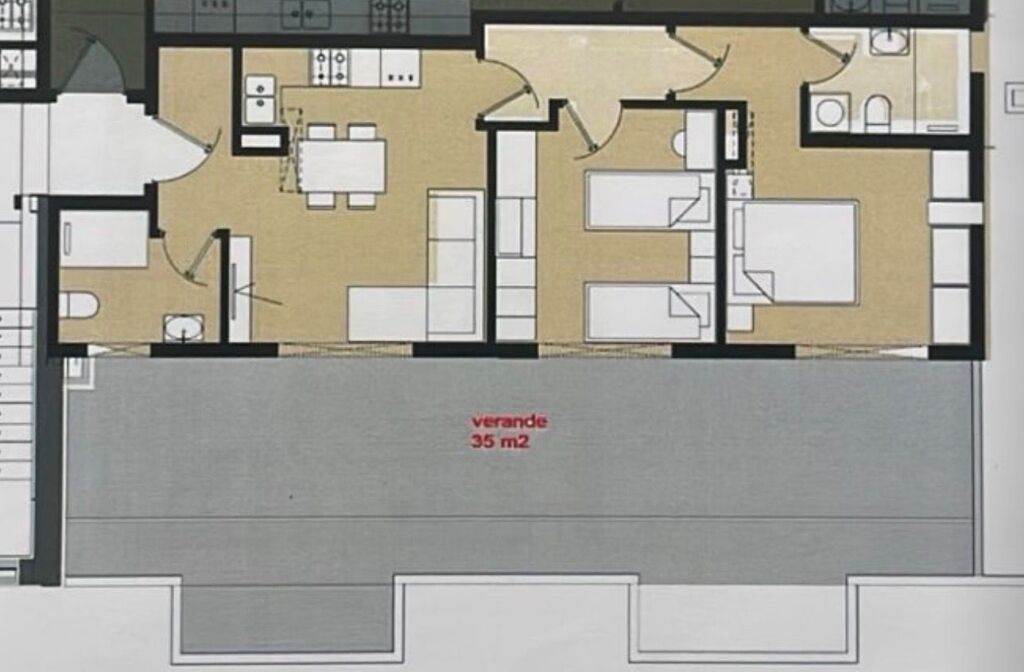 Okazion, Shesim Apartament 2+1 me Verandë, Univers City QTU