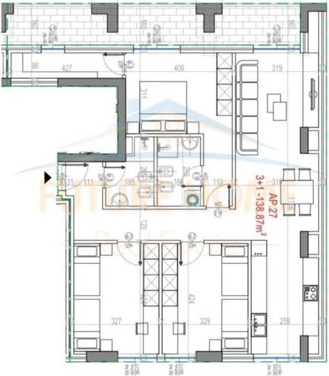 Shitet, Apartament 3+1+2 , Rruga e Kavajës, Tirane.