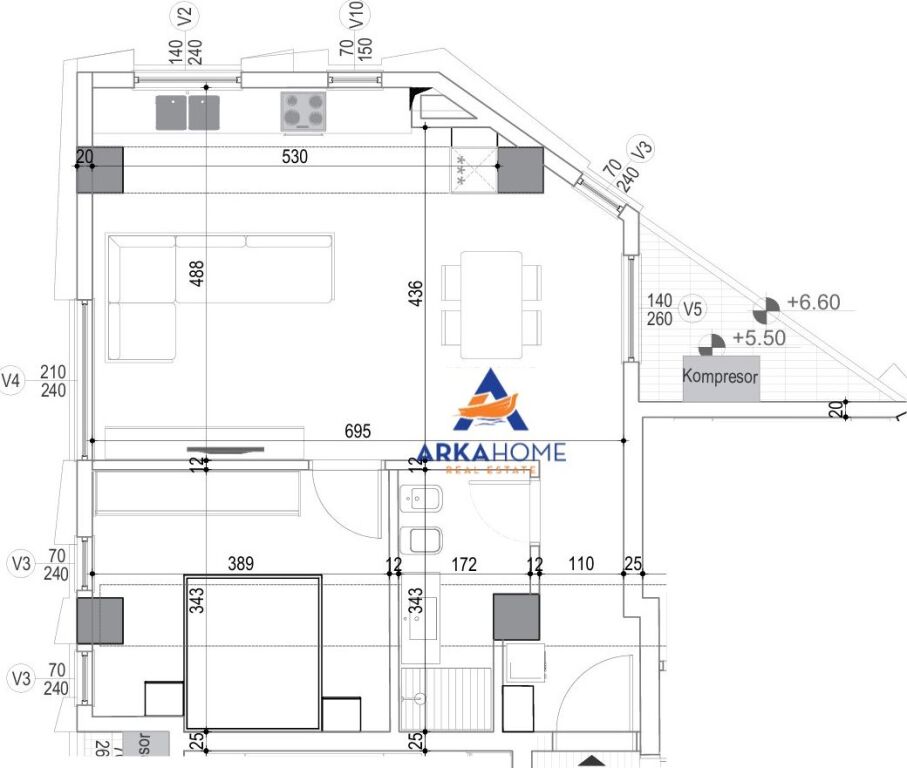 VENDESI APPARTAMENTO 1+1+BALCONE "COMUNE DI PARIGI" 286.677 EURO