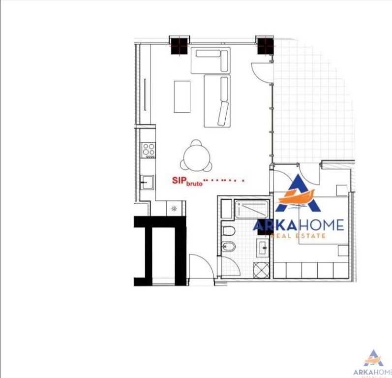 VENDESI APPARTAMENTO 1+1+BALCONE "RIVER PARK, ASTIR" 96600 EURO