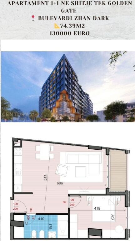 FOR SALE APARTMENT 1+1 IN THE GOLDEN GATE COMPLEX ( ALI DEM)  !