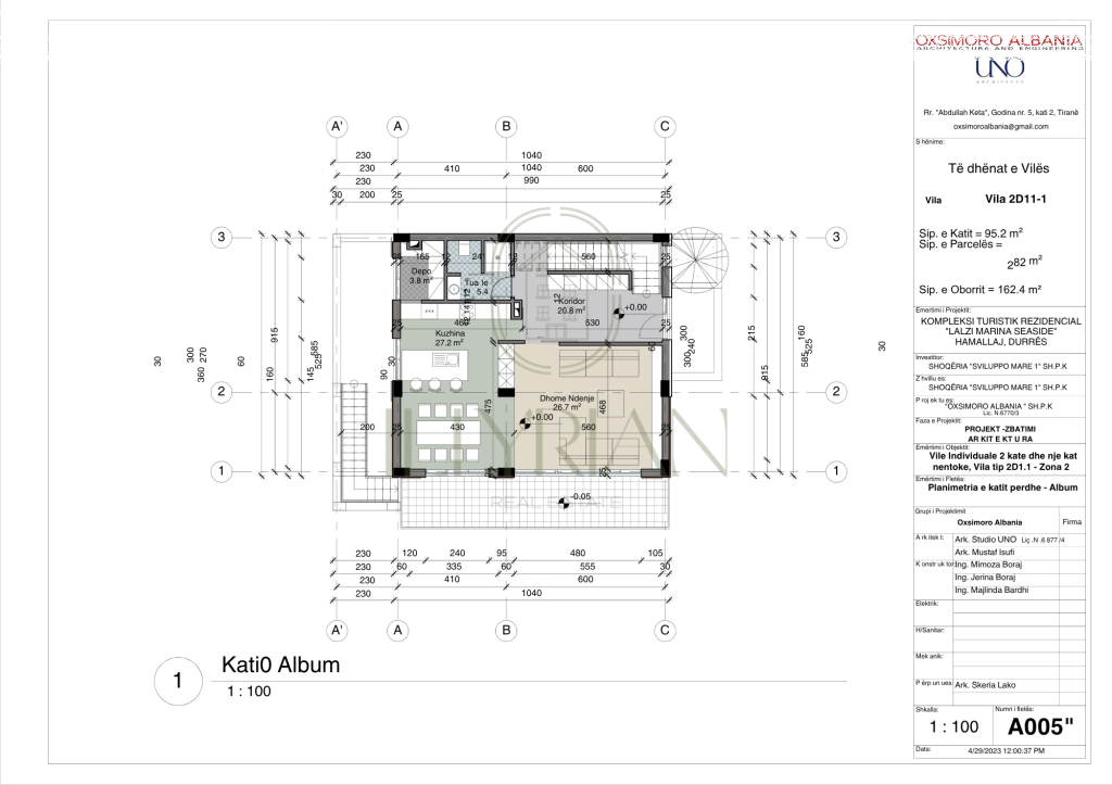 Vile 2-kateshe me tipologji 4+1 dhe verande te bollshme