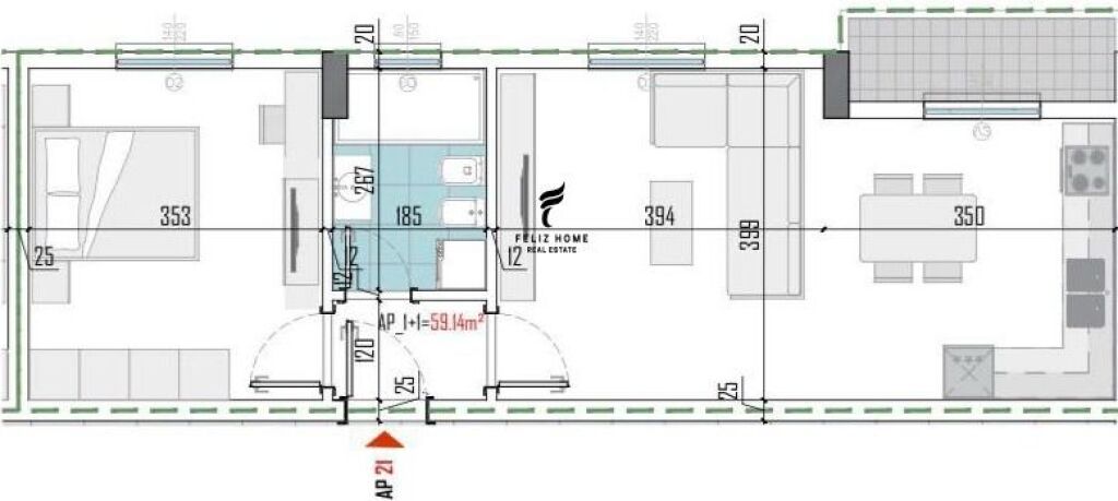 SHITET APARTAMENT 1+1 PASKUQAN 70.700 EURO FH-66100