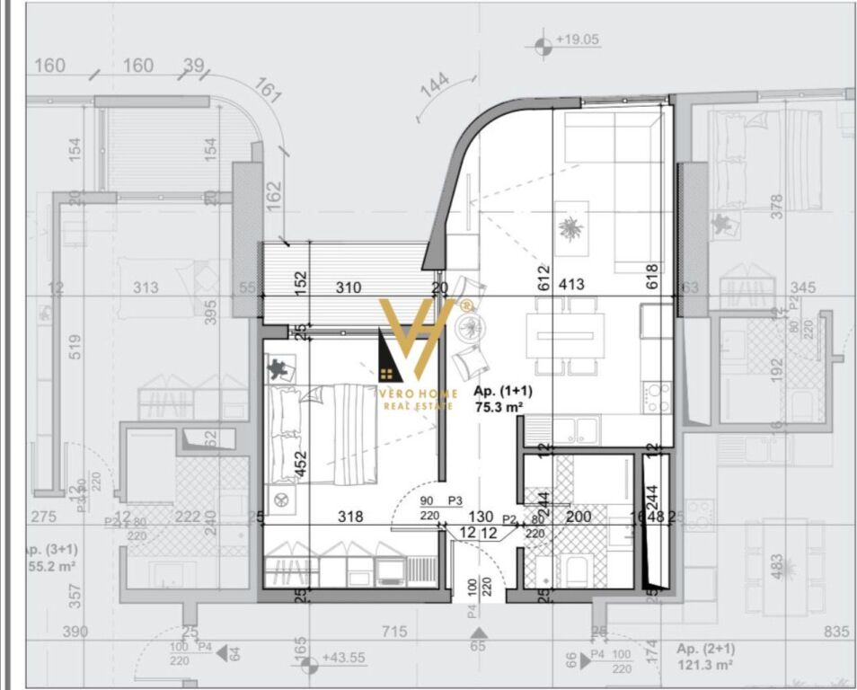 FOR SALE APARTMENT 1+1+BLK AT BAZAAR GATE, CENTER 240,000 EURO