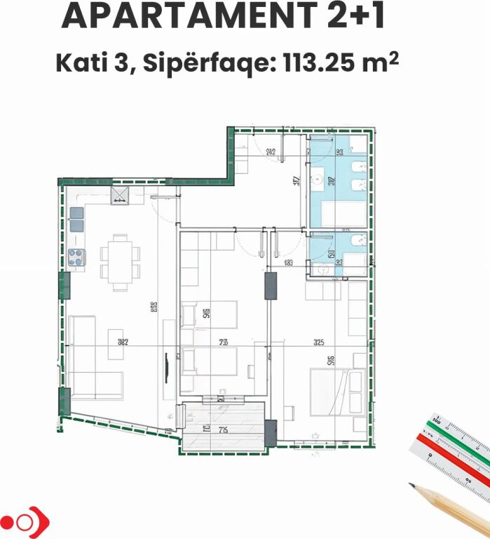 Appartamento 2+1 in vendita, Paskuqan