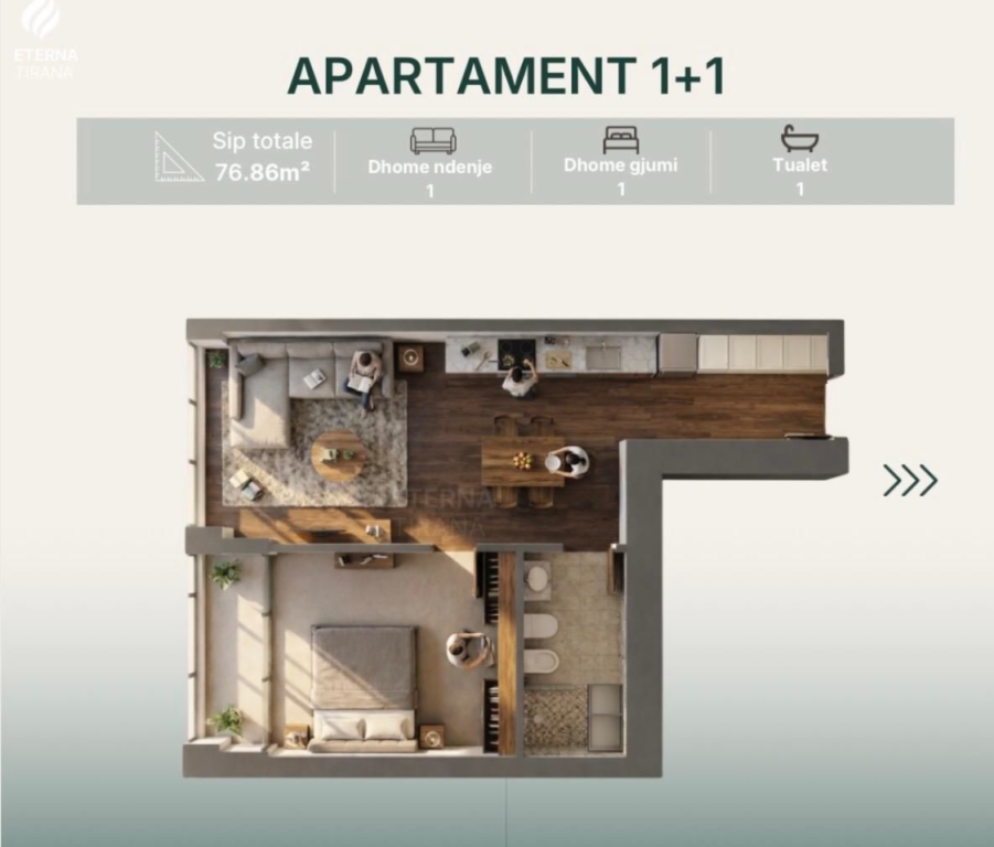 Skyline Living – Pamje Panoramike | Apartament në Katin e Lartë