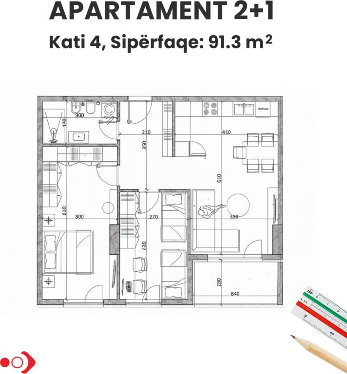 Appartamento 2+1 in vendita, Complesso Venatino 4, Kamez