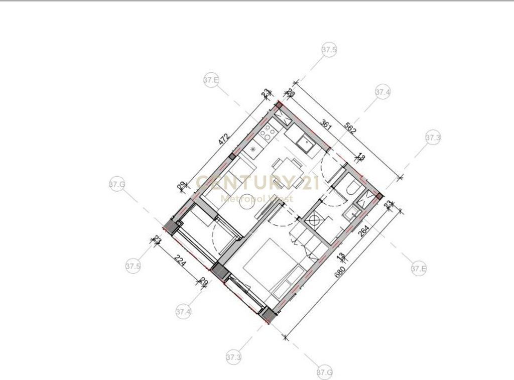Apartment 1+1 at the Mangalem Complex!