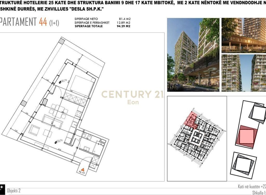 APPARTAMENTO 1+1 IN VENDITA PRESSO "DESLA TOWER" SPIAGGIA, DURRES !