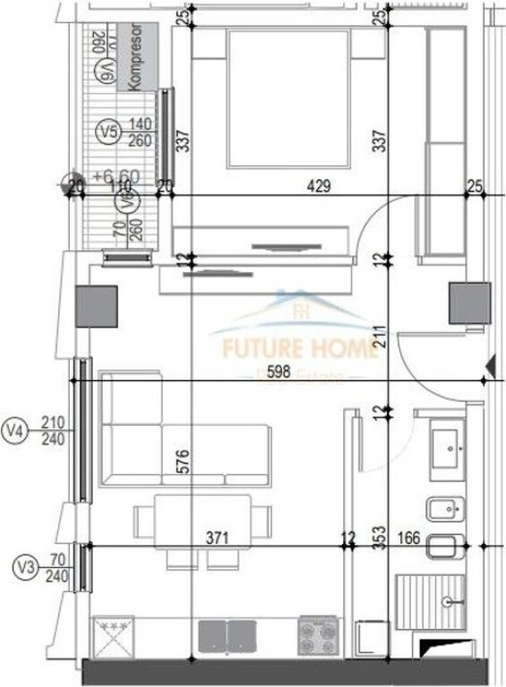 Apartment 1+1 for sale Paris Commune White Cloud