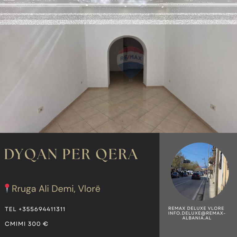 🏢 SHOP FOR RENT – ALI DEMI STREET, VLORA