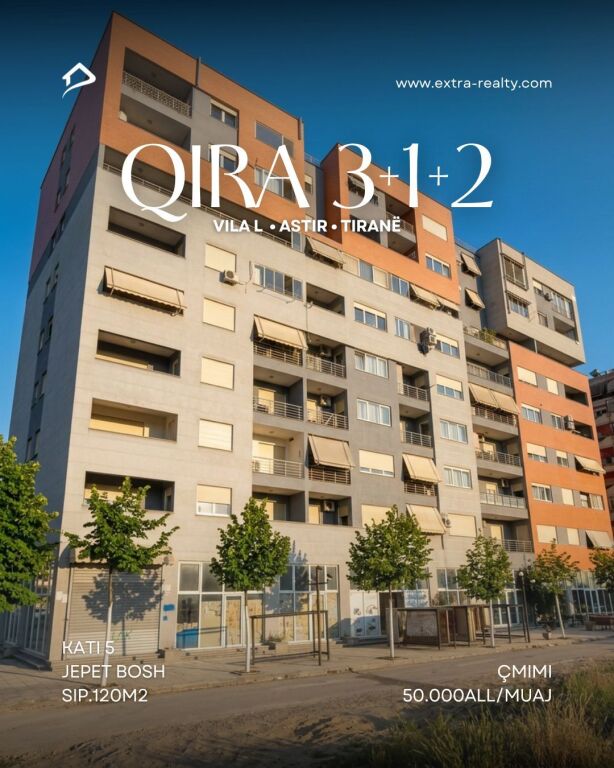 Jepet me qira apartament 3+1+2 – Astir (tek Vila L)