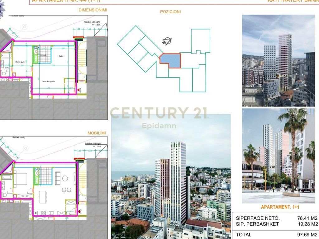 APPARTAMENTO 1+1 IN VENDITA, TORRE DI DURRËS