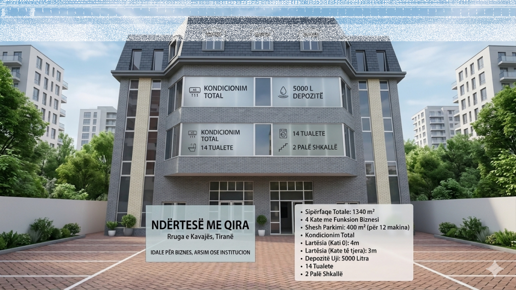 Ndërtesë 4-katshe 1340 m² - Rruga e Kavajës