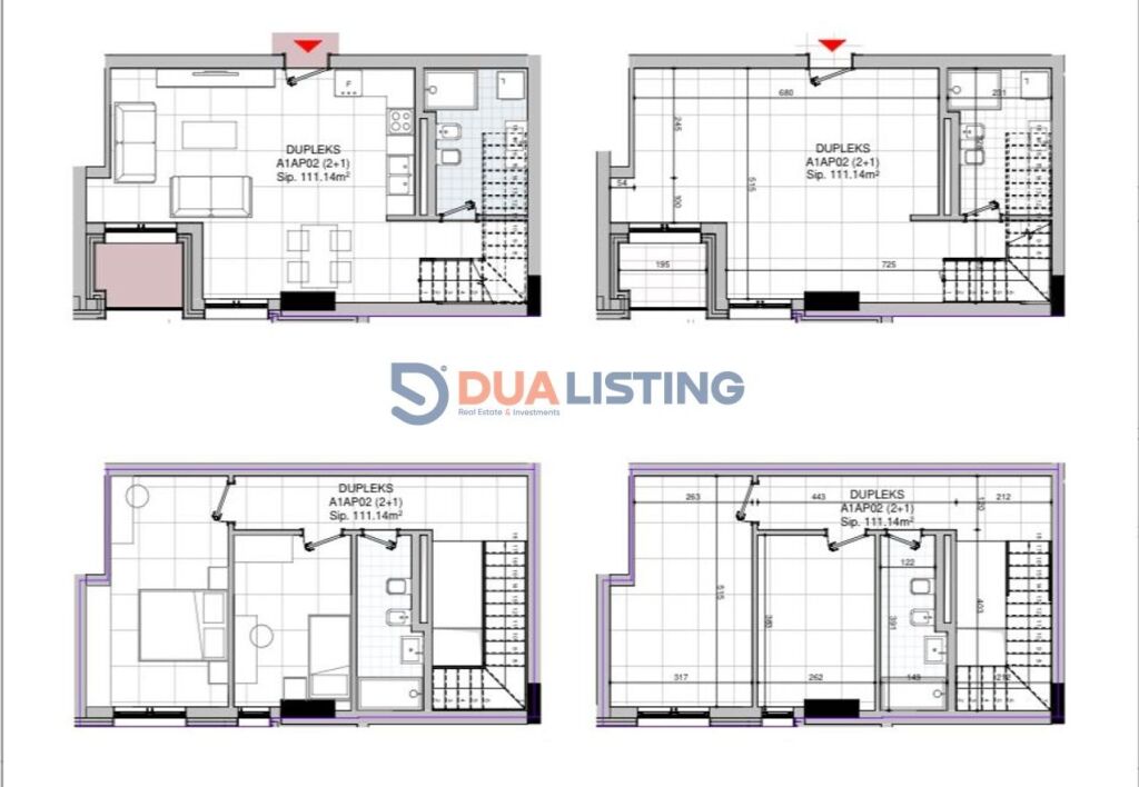 Duplex 2+1 for sale at Bulevardi i Ri