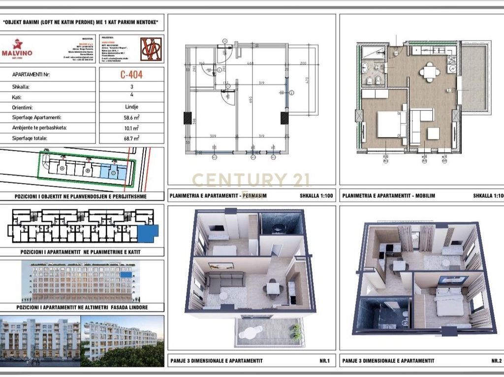 Appartamento 1+1 in vendita al 4° piano di un edificio di 6 piani, situato nella zona di Golem, Durazzo, e offre una buona opportunità di investimento o residenza personale. • Superficie netta: 58,6m2 • Superficie lorda: 68,7 m² È organizzato in un soggiorno, una camera da letto, un bagno e un balcone.  • Nuova costruzione.  Sono offerte opzioni di pagamento con rate come segue: -1300 euro/m2 con rate 30%,30%,30%,10% -1250 euro/m2 con rate 50%,20%,20%,10% -1200 euro/m2 con rate 70%,20%,10%. • Per maggiori informazioni, contattateci!