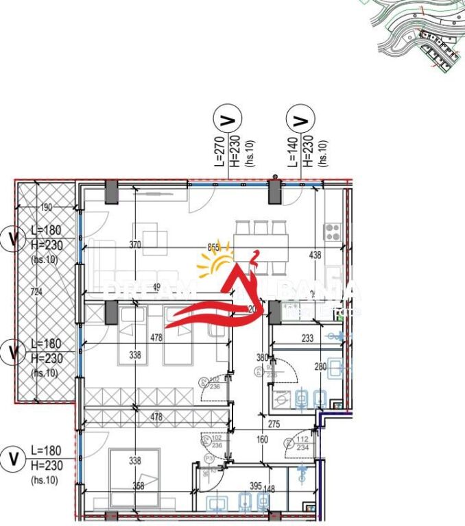 Apartment 2+1+2 at Residenca Kodra e Diellit 2 (ID 41212205)