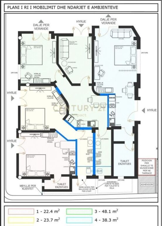Hotel for Sale in Myslym Shyri, Tirana - 527.5m from SKENDERBEJ SQUARE !  1100000 €