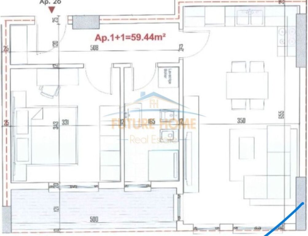 Shitet, Apartament 1+1, Ringside Rezidence, Paskuqan.