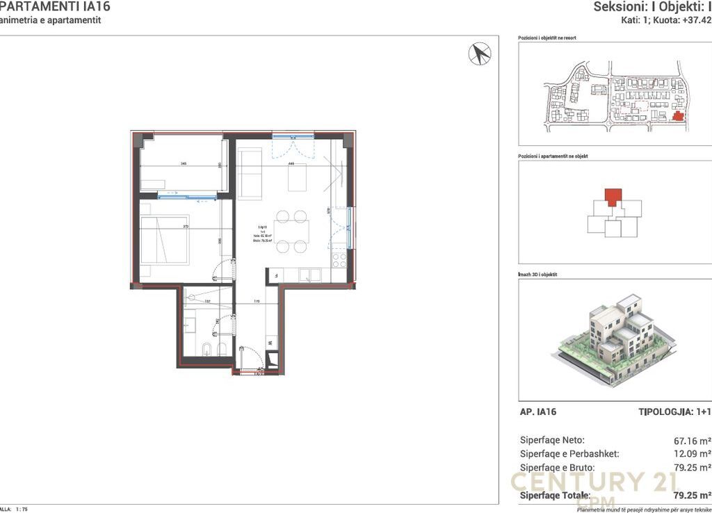 WE SELL 1+1 APARTMENT IN SQUARE VILLAGE, DHERMI!
