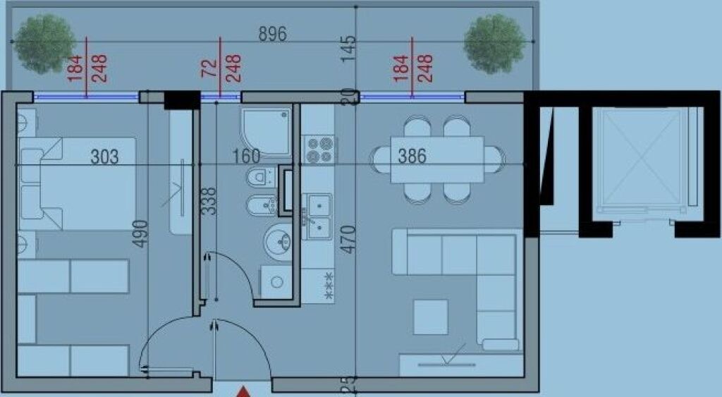 Appartamento in vendita 1+1 – Tirana Cielo, vicino a TEG